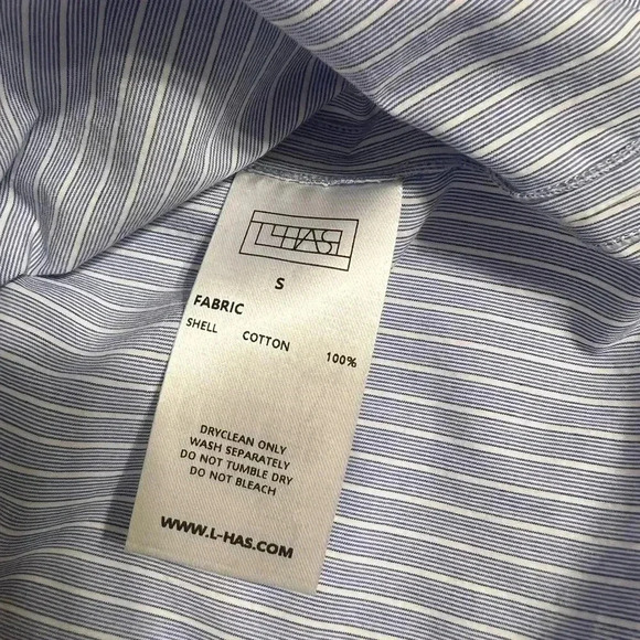 L’H.A.S Oversized Boatneck Shirt_Blue Stripe Size  Small - Picture 9 of 14